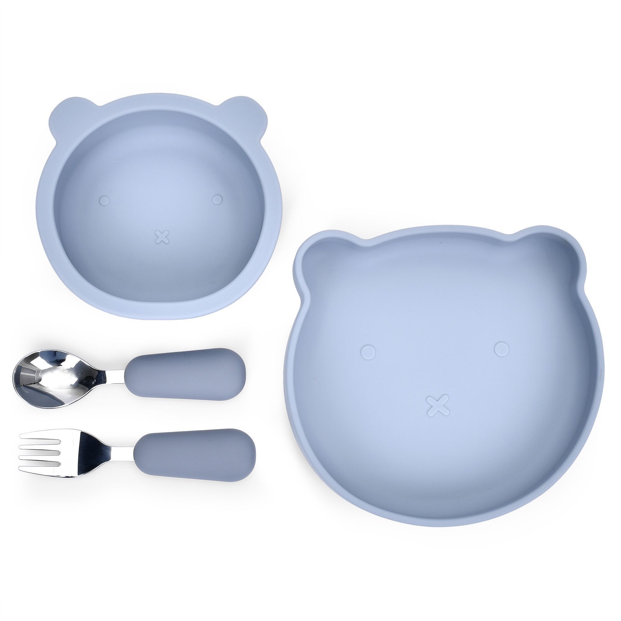 Набір силіконового посуду ME 1174-1 Bear Fog Blue